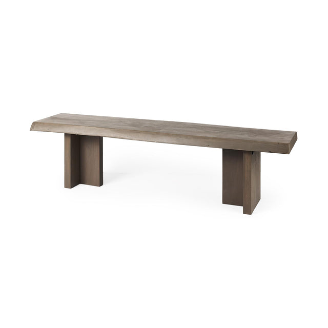 Mercana Konstantin 70.0 x 18.0 x 18.0 Medium Brown Wood W/ Live Edge Bench