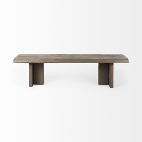 Mercana Konstantin 70.0 x 18.0 x 18.0 Medium Brown Wood W/ Live Edge Bench