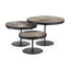 Mercana Lorenz (Set of 3) Light Brown Wood W/ Black Metal Base Round Decorative Display Stands
