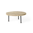 Mercana Cedric 15L x 15W x 6H Round Light Brown Wood w/ Black Metal Legs Decorative Display Stand
