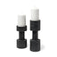 Mercana Bolton I 3.9L x 3.9W x 10.6H Black Metal Table Candle Holders