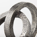Mercana Rafiki Two Blackened Silver Hammered Finish Metal Conjoined Circles