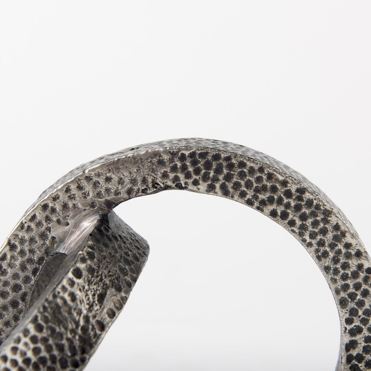 Mercana Rafiki Two Blackened Silver Hammered Finish Metal Conjoined Circles