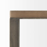Mercana Faye 14L x 18W x 26H Medium Brown Wood W/ Antique Nickel Finished Metal Base C Side Table