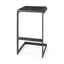 Mercana Kiran 17L x 17W x 30H Black Wood W/ Black Metal Base C-Shape Bar Stool
