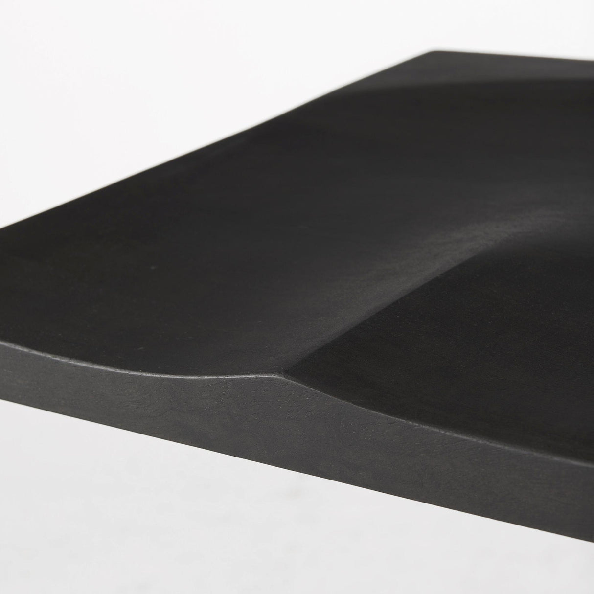 Mercana Kiran 17L x 17W x 30H Black Wood W/ Black Metal Base C-Shape Bar Stool