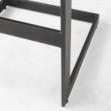 Mercana Kiran 17L x 17W x 30H Black Wood W/ Black Metal Base C-Shape Bar Stool