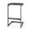 Mercana Kiran 17L x 17W x 30H Medium Brown Wood W/ Antique Nickel Finished Metal Frame Bar Stool