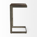 Mercana Kiran 17L x 17W x 30H Medium Brown Wood W/ Antique Nickel Finished Metal Frame Bar Stool