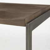 Mercana Kiran 17L x 17W x 30H Medium Brown Wood W/ Antique Nickel Finished Metal Frame Bar Stool