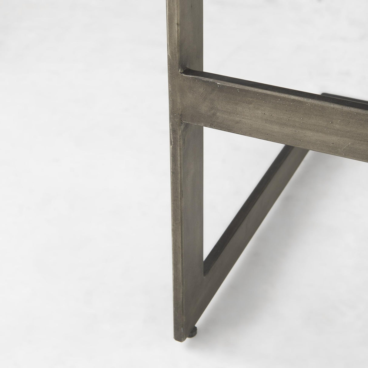 Mercana Kiran 17L x 17W x 30H Medium Brown Wood W/ Antique Nickel Finished Metal Frame Bar Stool