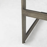 Mercana Kiran 17L x 17W x 30H Medium Brown Wood W/ Antique Nickel Finished Metal Frame Bar Stool