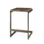 Mercana Kiran 17L x 17W x 26H Medium Brown Wood W/ Antique Nickel Finished Metal Frame Counter Stool