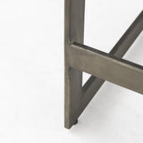 Mercana Kiran 17L x 17W x 26H Medium Brown Wood W/ Antique Nickel Finished Metal Frame Counter Stool