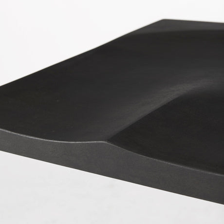 Mercana Kiran 17L x 17W x 26H Black Wood W/ Black Metal Base C-Shape Counter Stool