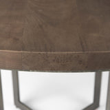 Mercana Faye I 48L x 48W x 30H Medium Brown Wood W/Antique Nickel Metal Base Round Dining Table
