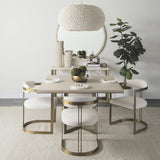 Mercana Faye I 48L x 48W x 30H Beige Finished Wood W/Gold Metal Base Square Dining Table