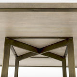 Mercana Faye I 48L x 48W x 30H Beige Finished Wood W/Gold Metal Base Square Dining Table