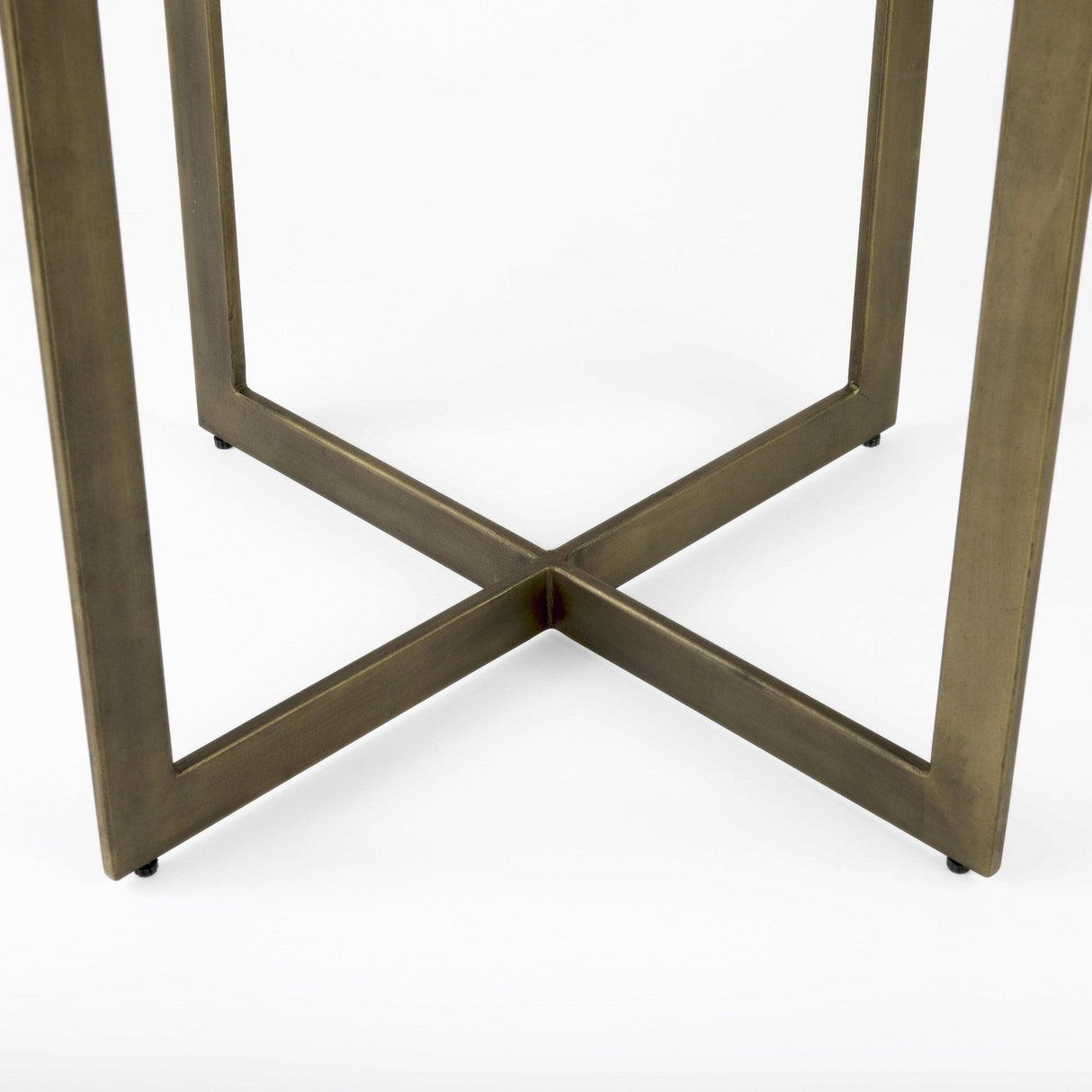 Mercana Faye I 48L x 48W x 30H Beige Finished Wood W/Gold Metal Base Square Dining Table