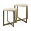 Mercana Faye (Set of 2) 19L x 19W x 26H Beige Finished Wood W/ Gold Metal Base Accent Tables