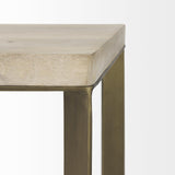 Mercana Faye (Set of 2) 19L x 19W x 26H Beige Finished Wood W/ Gold Metal Base Accent Tables