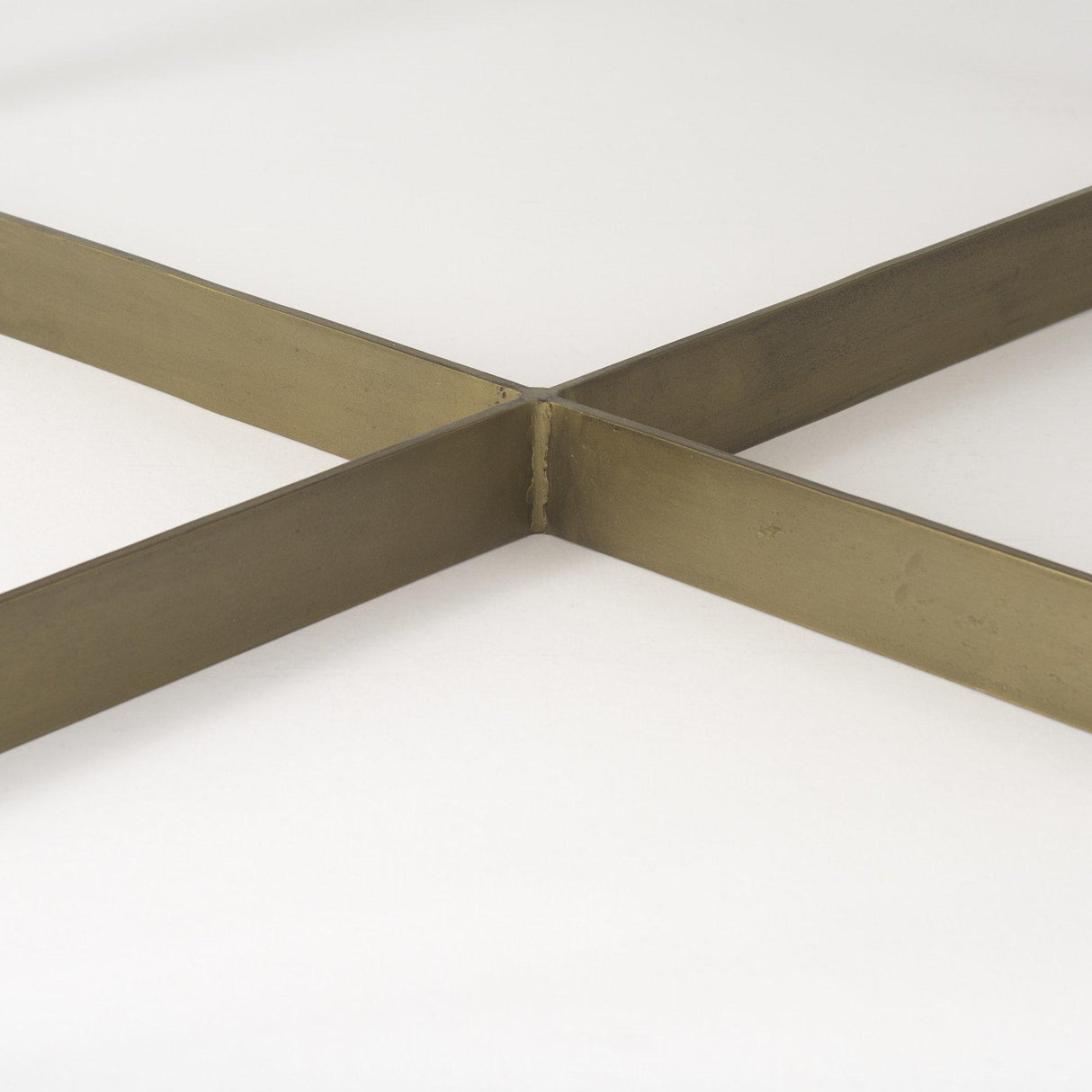 Mercana Faye 34L x 34W x 17H Beige Finished Wood W/Gold Metal Base Square Coffee Table