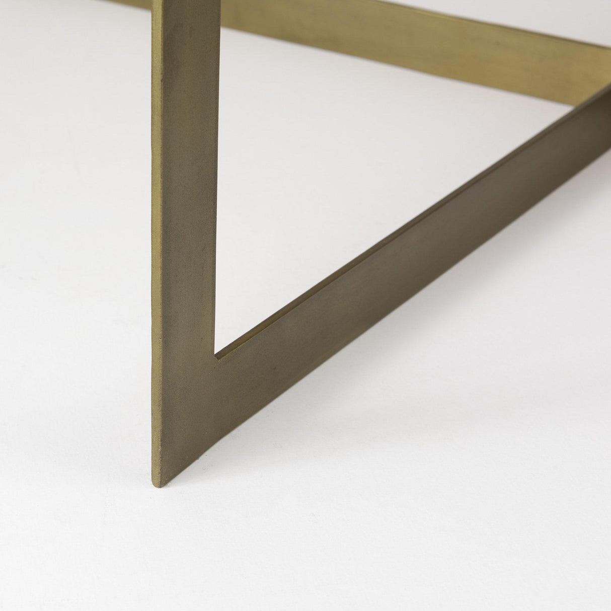 Mercana Faye 34L x 34W x 17H Beige Finished Wood W/Gold Metal Base Square Coffee Table