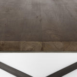 Mercana Faye 34L x 34W x 17H Medium Brown Wood W/Antique Nickel Metal Base Square Coffee Table