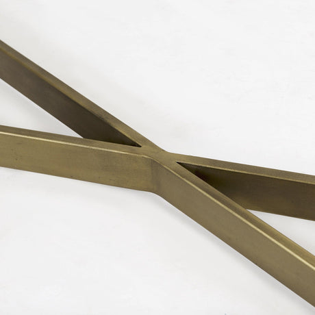 Mercana Faye 50L x 15W x 30H Beige Finished Wood W/Gold Metal Base Console Table