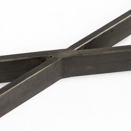 Mercana Faye 50L x 15W x 30H Medium Brown Wood W/Antique Nickel Metal Base Console Table