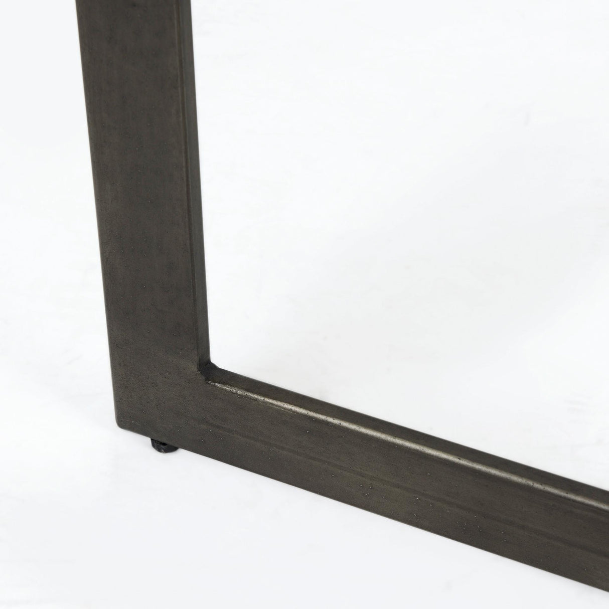 Mercana Faye 50L x 15W x 30H Medium Brown Wood W/Antique Nickel Metal Base Console Table