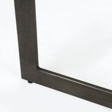 Mercana Faye 50L x 15W x 30H Medium Brown Wood W/Antique Nickel Metal Base Console Table