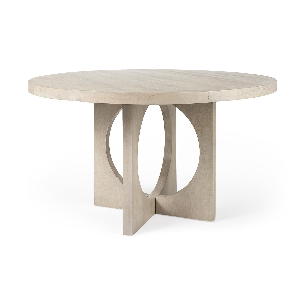 Mercana Liesl 54.L x 54.0W x 30.0H Barely Gray Finished Wood W/ Circular Top Dining Table