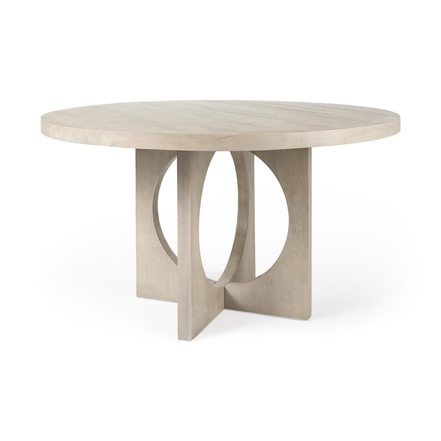 Mercana Liesl 54.L x 54.0W x 30.0H Barely Gray Finished Wood W/ Circular Top Dining Table