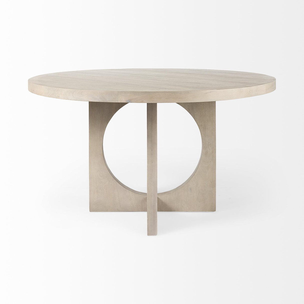Mercana Liesl 54.L x 54.0W x 30.0H Barely Gray Finished Wood W/ Circular Top Dining Table