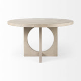 Mercana Liesl 54.L x 54.0W x 30.0H Barely Gray Finished Wood W/ Circular Top Dining Table