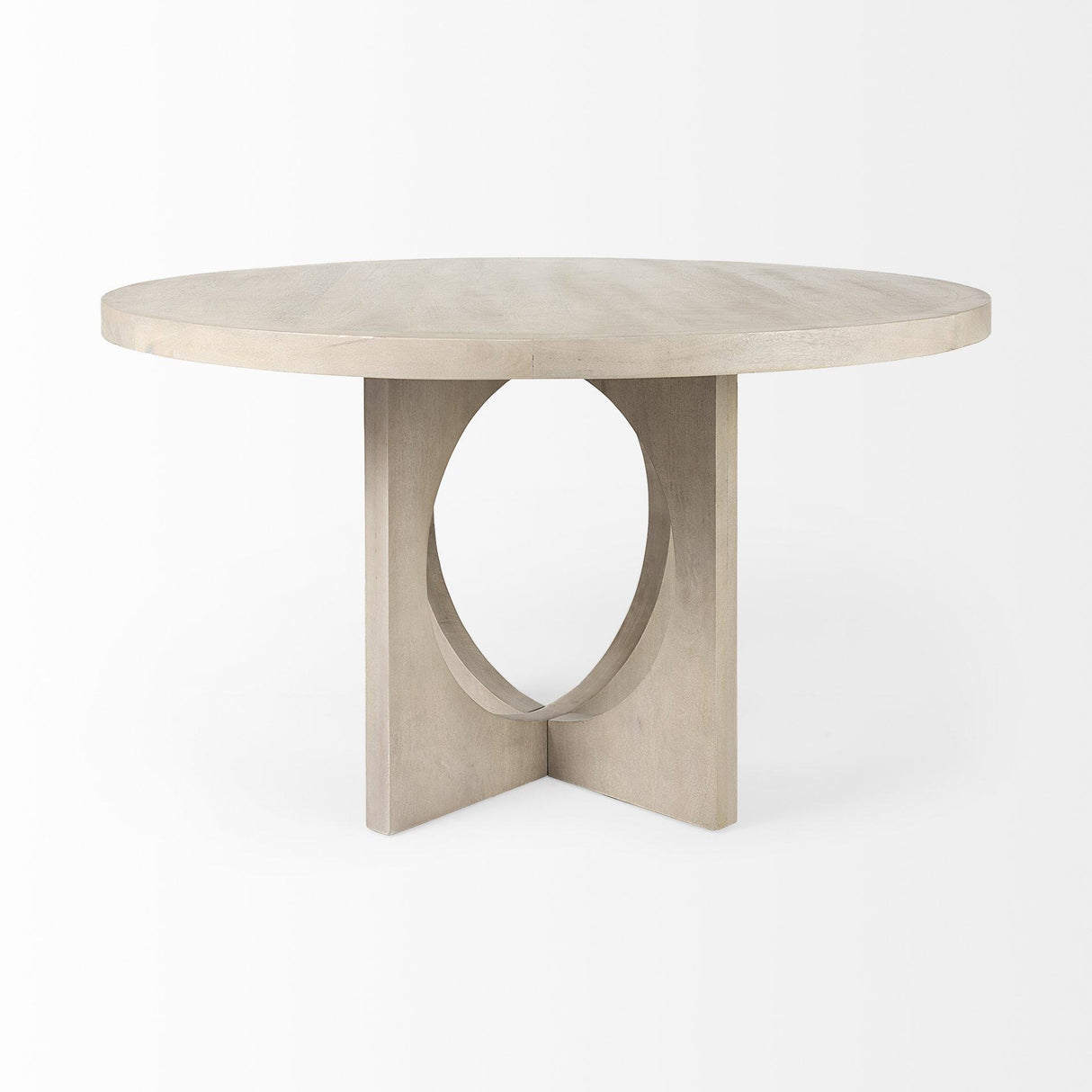 Mercana Liesl 54.L x 54.0W x 30.0H Barely Gray Finished Wood W/ Circular Top Dining Table