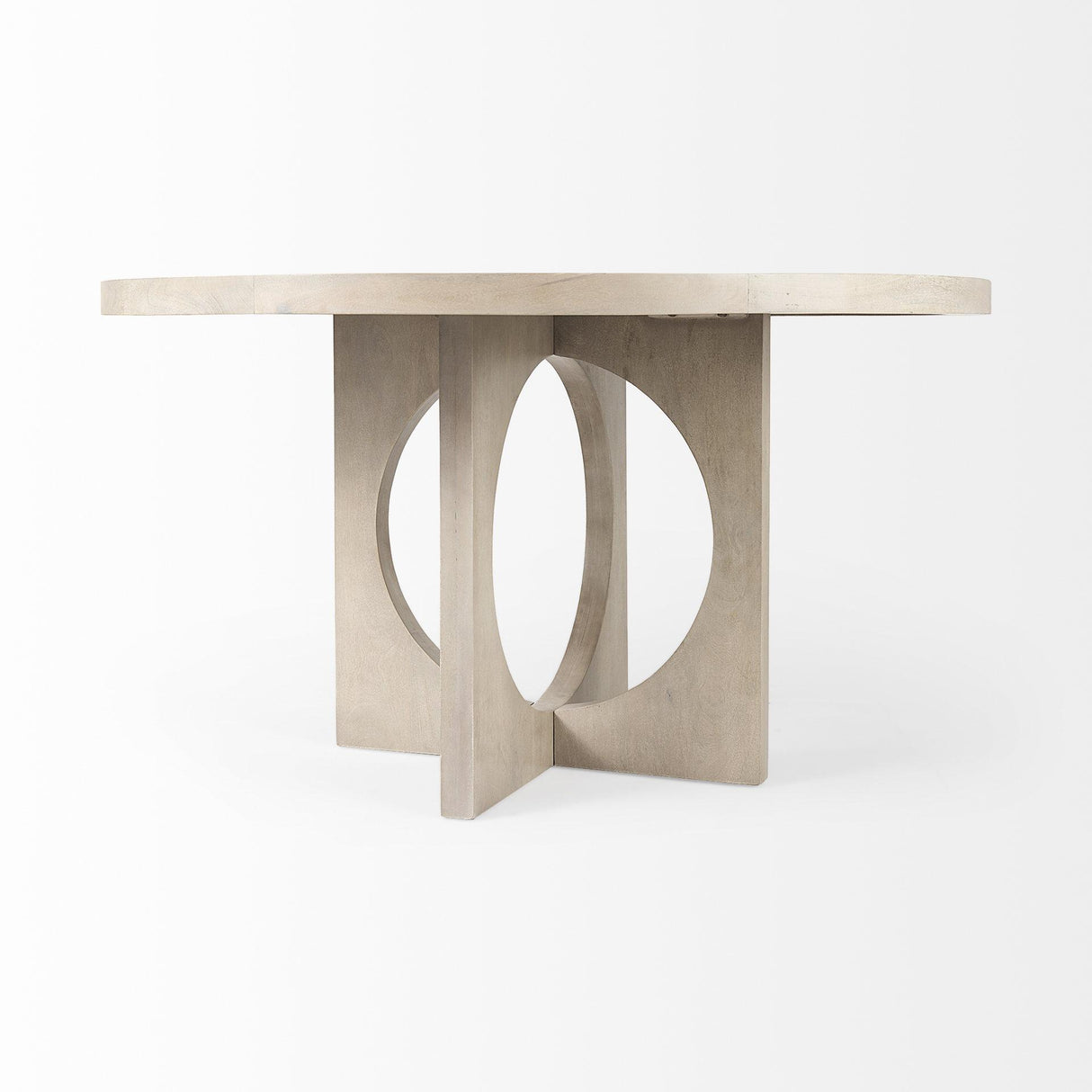 Mercana Liesl 54.L x 54.0W x 30.0H Barely Gray Finished Wood W/ Circular Top Dining Table