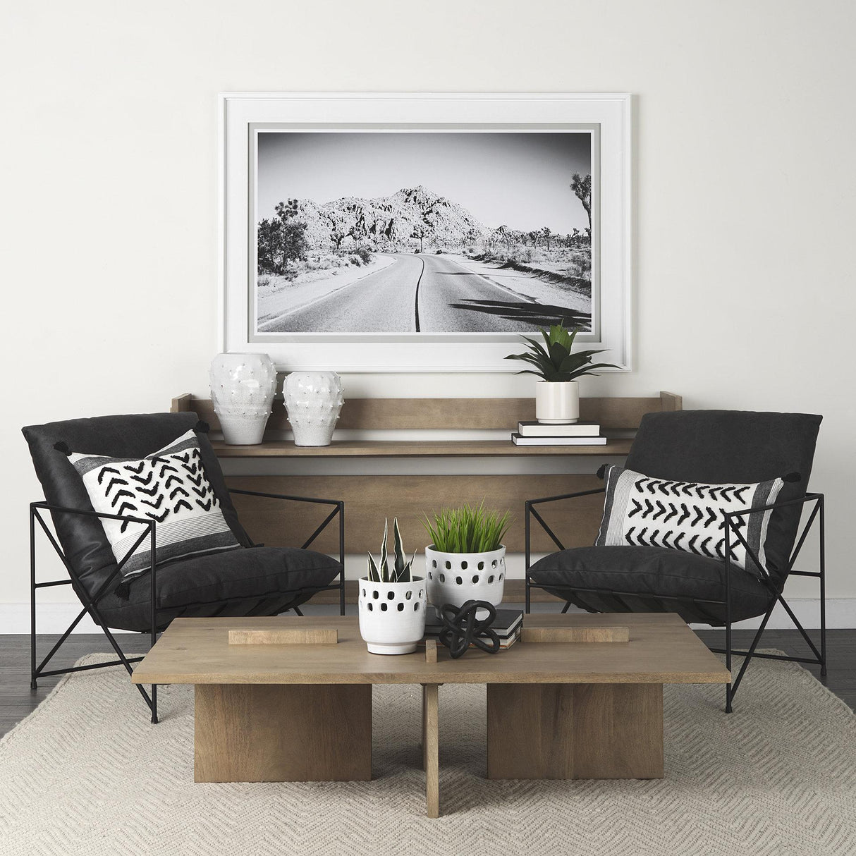 Mercana Aida 56 x 34 Rectangular Light Brown Wood Coffee Table