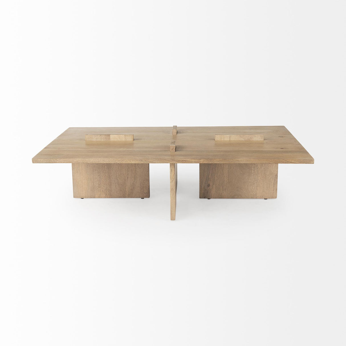 Mercana Aida 56 x 34 Rectangular Light Brown Wood Coffee Table