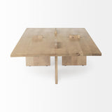 Mercana Aida 56 x 34 Rectangular Light Brown Wood Coffee Table