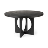 Mercana Liesl 54.L x 54.0W x 30.0H Black Wood W/ Circular Top Dining Table