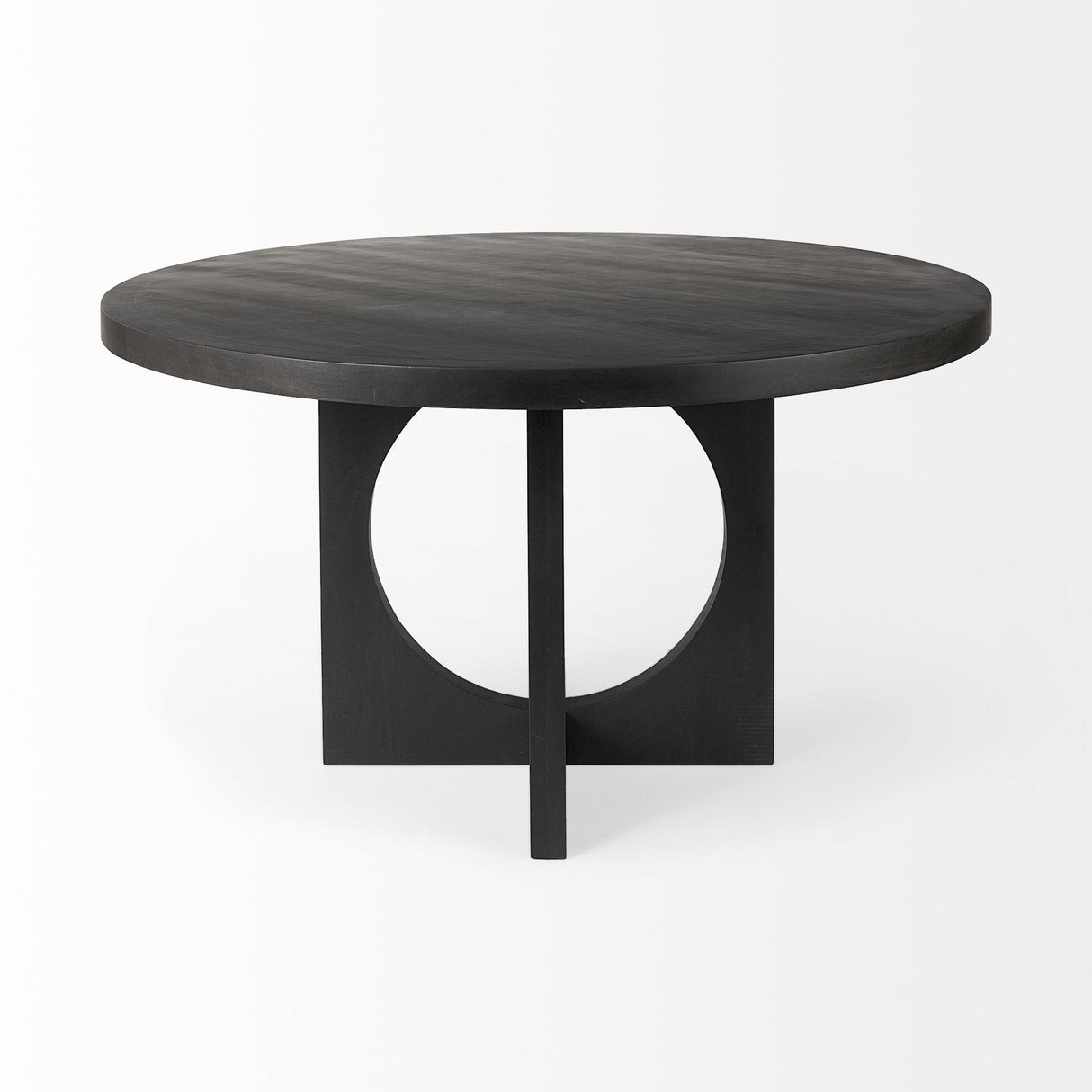 Mercana Liesl 54.L x 54.0W x 30.0H Black Wood W/ Circular Top Dining Table