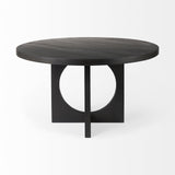 Mercana Liesl 54.L x 54.0W x 30.0H Black Wood W/ Circular Top Dining Table