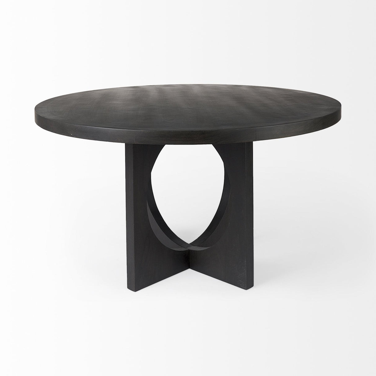 Mercana Liesl 54.L x 54.0W x 30.0H Black Wood W/ Circular Top Dining Table