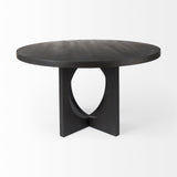 Mercana Liesl 54.L x 54.0W x 30.0H Black Wood W/ Circular Top Dining Table
