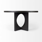 Mercana Liesl 54.L x 54.0W x 30.0H Black Wood W/ Circular Top Dining Table