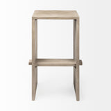 Mercana Aida 30" Seat Height Light Gray Wood Bar Stool