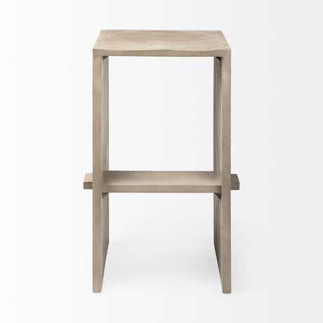 Mercana Aida 30" Seat Height Light Gray Wood Bar Stool