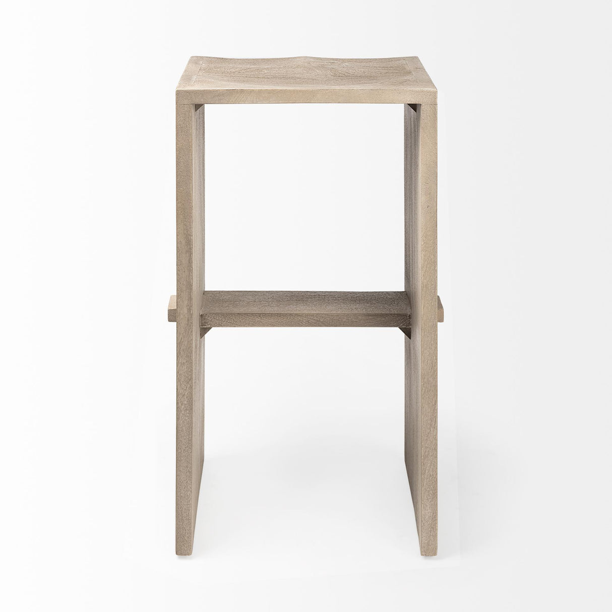 Mercana Aida 30" Seat Height Light Gray Wood Bar Stool